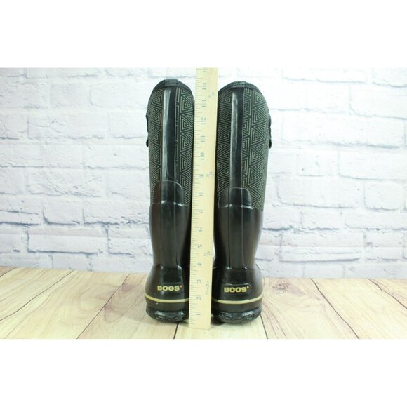 Bogs Classic Triangle Black Rubber Non-slip Non-marking Rain Boots Size 8 - Picture 6 of 9